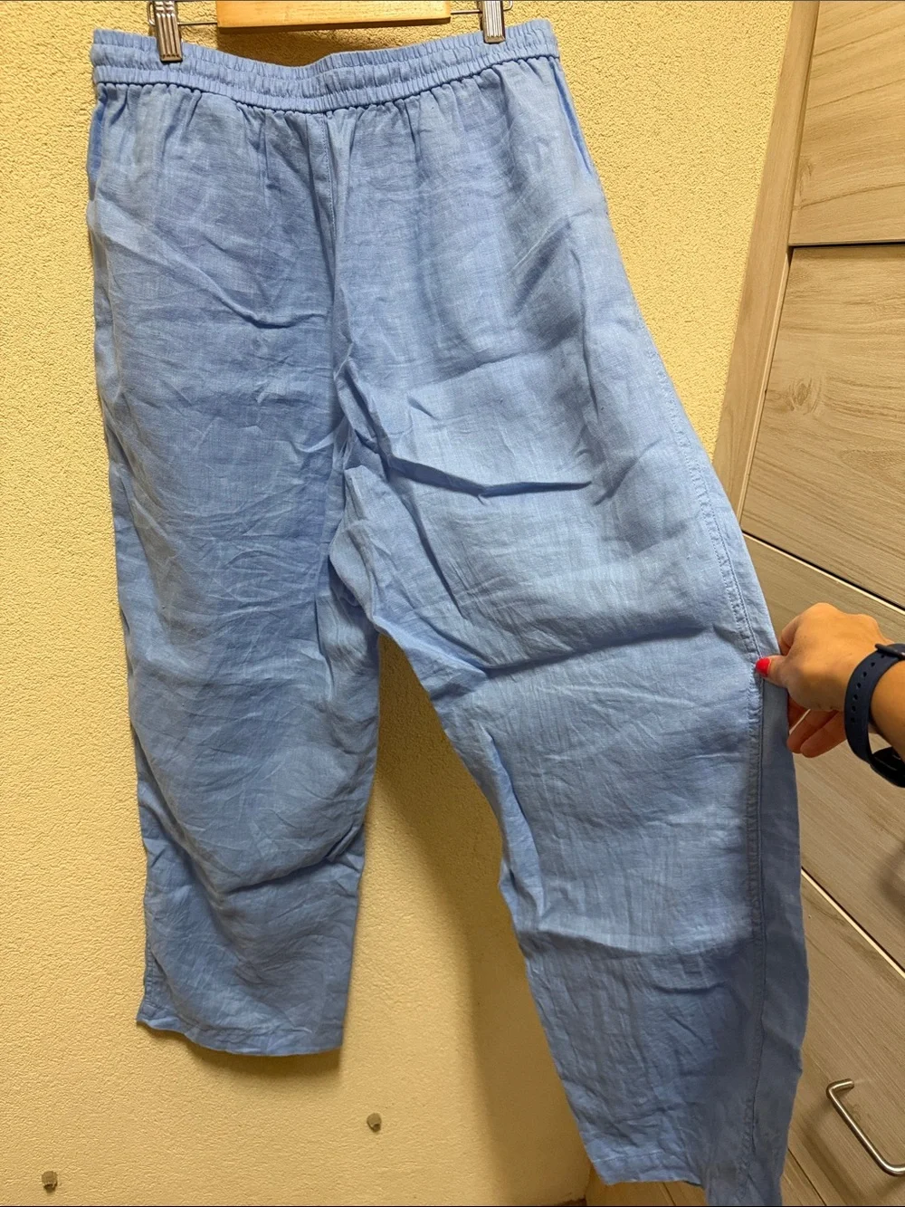 Banana Republic Light Blue Wide-Leg Linen Pants Size M
